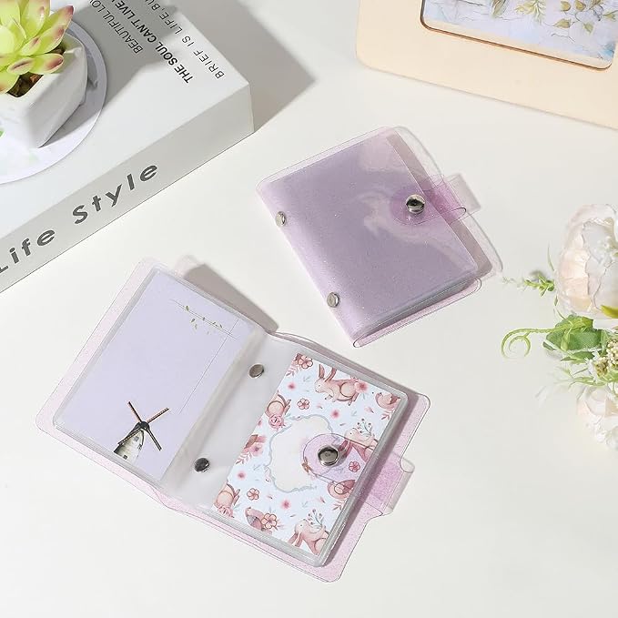 2 Pack 36 Pockets Instax Mini Photo Album Polaroid Picture Pockets PVC 4 x 3 Inch Rectangle Platinum Small Wallet Album Book Holder Cover for 3 Inch Pictures Photos Photocard Holder Storage - Image 3
