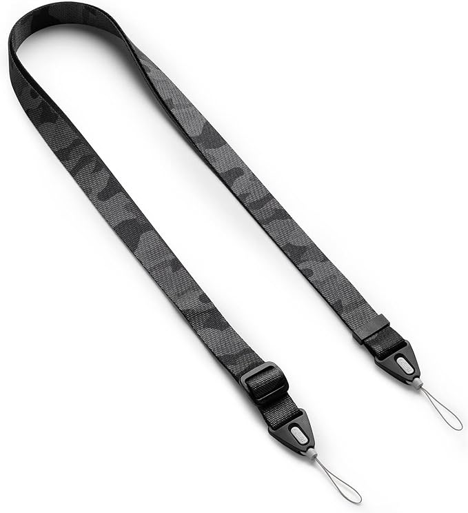 Ringke Phone Lanyard for iPhone 17 Pro Max and Most Smartphones [One-Touch Buckle] Shoulder Strap Adjustable Sturdy Universal Phone Crossbody Neck Lanyard for Travel Essentials - Camo Black by Ringke