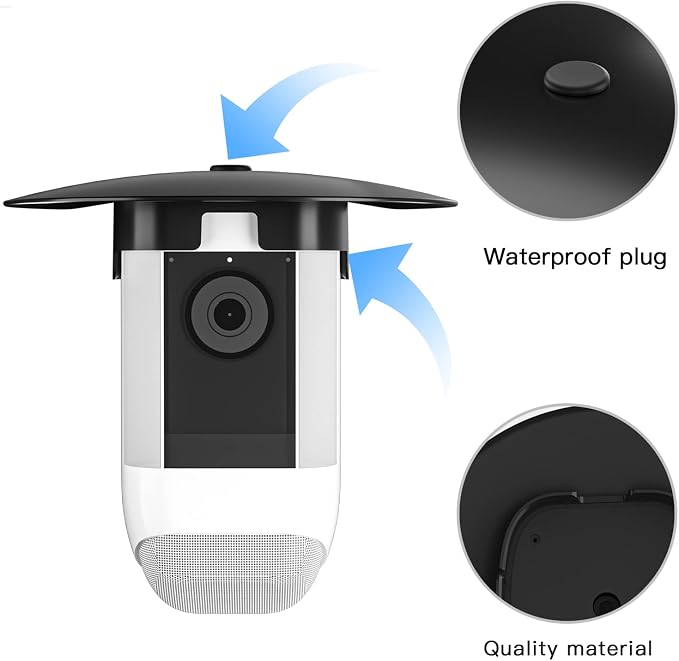 HOLACA Sun Rain Shade Camera Cover for R-ing Spotlight Camera Pro | Camera Shield Protective for Resistant UV, Easy to Install, Black - Image 3