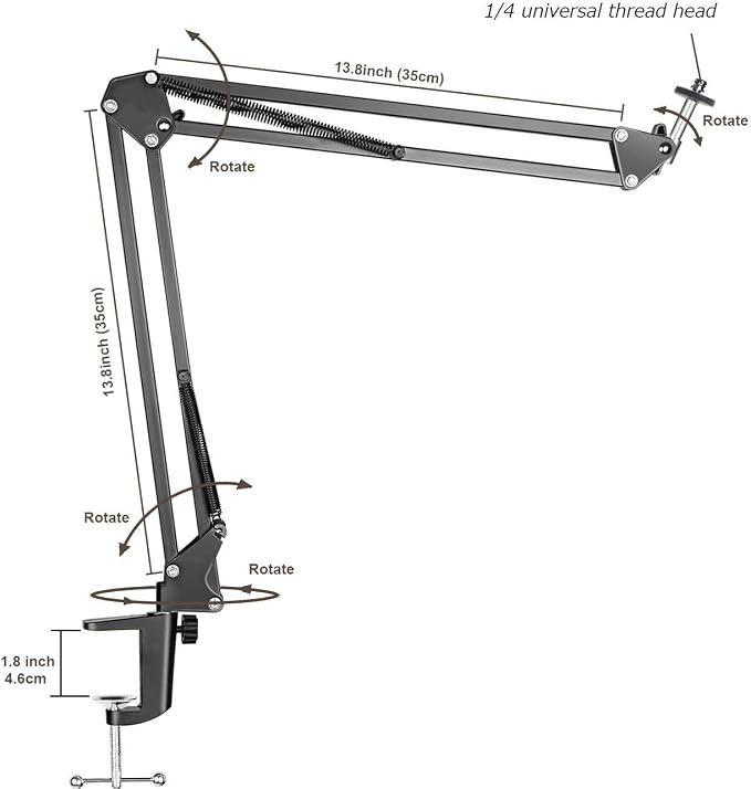 LenTok Overhead Tripod Mount for Camera Webcam Ring Light, Flexible Over Head Arm for iPhone with Phone Holder and Ball Head, Table Stand Accessory for Phone Video Recording Live Stream - Image 7
