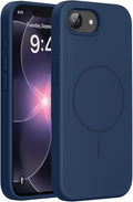 miracase Magnetic for iPhone 17e Case & iPhone 16e Case, [Soft Anti-Scratch Microfiber Lining], Compatible with MagSafe, Silicone Shockproof Protection Phone Case for iPhone 17e/16e, Dark Blue by Miracase