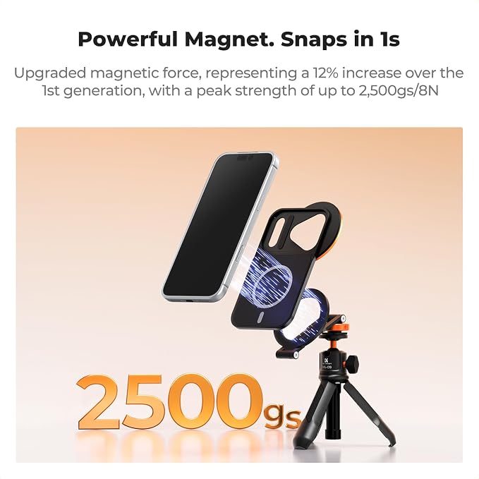 K&F CONCEPT Double-Sided Magnetic Lens Filter Mount Adapter | Compatible with iPhone 17 Pro Max and 58mm Threaded Filters, iPhone Filter Mount, FA101 - Image 3