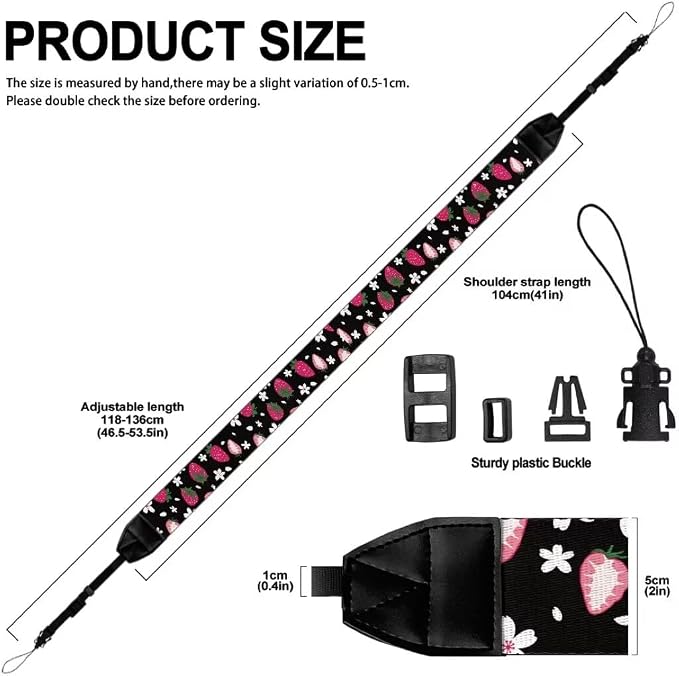 Coldinair Black Adjustable Camera Strap Universal Neck & Shoulder Soft Padded Strap for All DSLR Cameras,Binoculars - Image 6