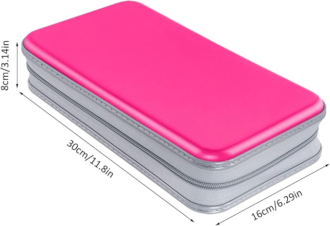 Siveit CD Case Holder, 80 Capacity CD/DVD Case Holders Wallet Hard Plastic CD DVD Disc Cases Storage Binder for Car Home Office Travel (Hot Pink) - Image 6