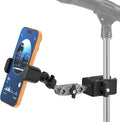 Mic Stand Phone Holder,2-Stage Magic Arm Super Clamp Phone Clip for Microphone Stand, Flexible Adjustable iPhone Music Stands Mount for iPhone17 16 15 14 13 12 11 Galaxy Nexus LG All Smartphones by ZMHH