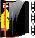 Milomdoi Privacy Screen Protector for Samsung Galaxy S23 | 3+3 Pack, 9H Tempered Glass, Camera Lens Protector, Military Grade Shatterproof, Easy Installation, No Bubbles by Milomdoi