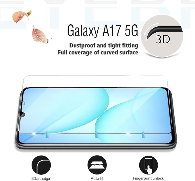 Galaxy A17 HD Clear Tempered Glass Screen Protector + Camera Lens Protectors, [2+2 Pack] [3D Glass] [Anti-Glare] [Bubble-Free] Screen Protector Glass For Samsung Galaxy A17 - Image 3