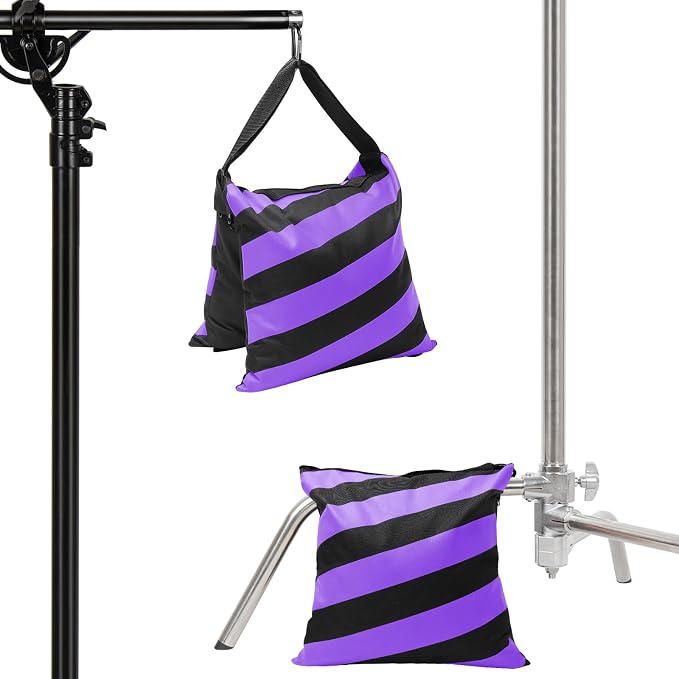 4 Packs Purple Sandbag Weight Bags for Light Photography Video Equipment | Heavy Duty Saddlebags for Backdrop Stand, Photo Tripod, Canopy, Pop up Tent, Umbrella Base, Fishing Chair, Picnic Table - Image 7