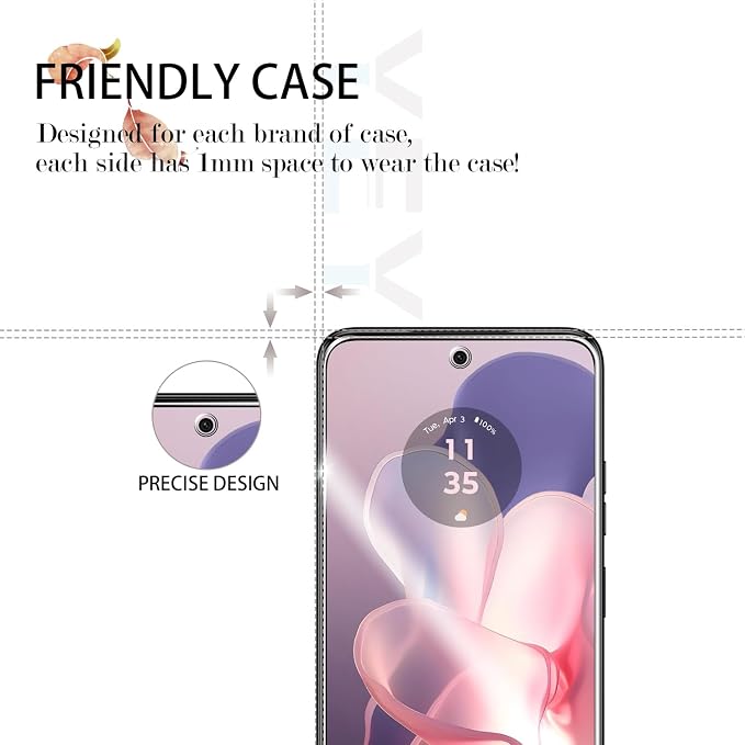 Moto G 5G 2024 HD Clear Tempered Glass Screen Protector + Camera Lens Protectors, [2+2 Pack] [3D Glass] [Anti-Glare] [Bubble-Free] Screen Protector Glass For Moto G 5G 2024 - Image 4