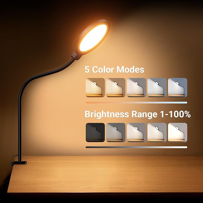 NEEWER Entry Level Version 5" Edge Lit Streaming Light with Desk Clamp Stand, 10W Bi Color Full Screen LED Ring Light CRI80+, Computer Laptop Webcam Zoom Call Video Conference Recording Lighting, N32 - Image 3
