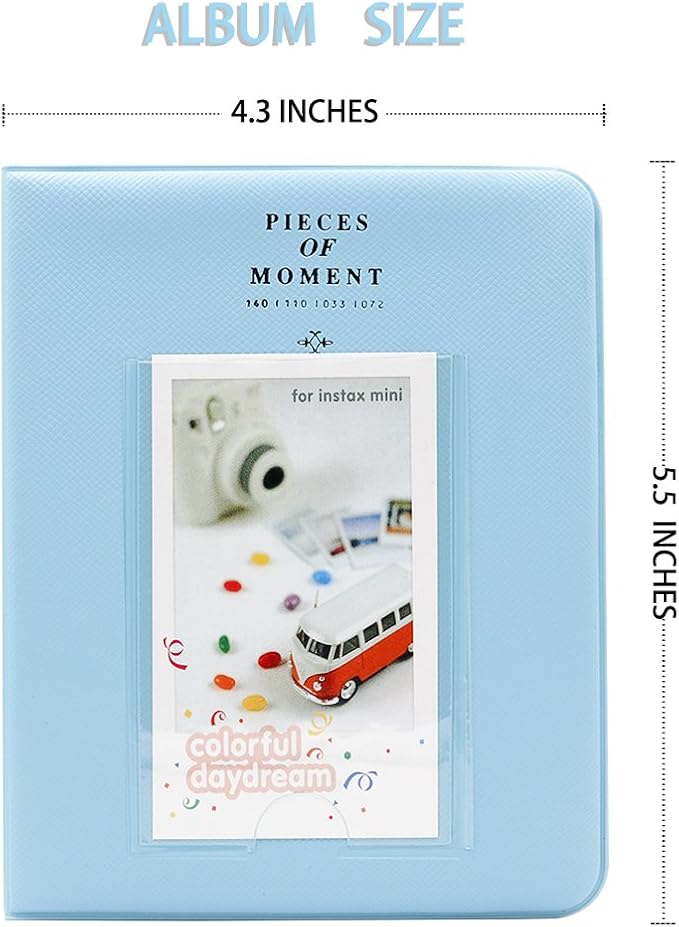 Ablus 64 Pockets Mini Photo Album for Fujifilm Instax Mini 7s 8 8+ 9 25 26 50s 70 90 Instant Camera & Name Card (Blue n) - Image 2