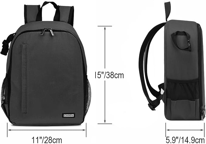 CADeN Camera Backpack Bag Professional for DSLR/SLR Mirrorless Camera Waterproof, Camera Case Compatible for Sony Canon Nikon Camera and Lens Tripod Accessories Gray - Image 8