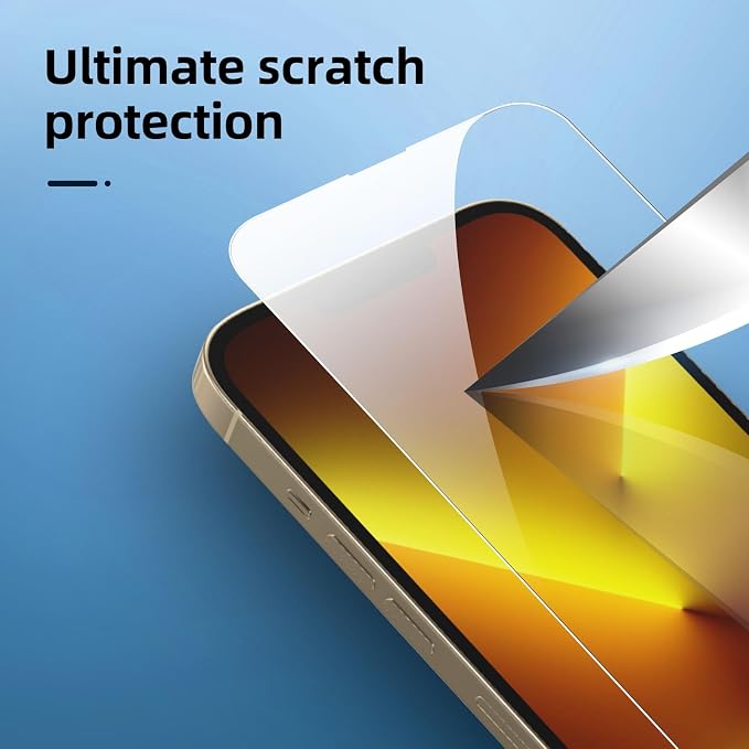 NEW'C 3x for iPhone 13 Pro Max Screen Protector (6.7 inches)+ 3x Camera Lens Protector, Sensor Protection + Dust Plug - Case Friendly Tempered Glass Film, Ultra Resistant - Image 7