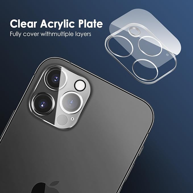 FanTEK Camera Lens Protector Compatible with iPhone 13 Pro / 13 Pro Max, 9H Tempered Glass Camera Screen Cover, Ultra HD Clear Acrylic Full Coverage Guard, Case Friendly - Image 4