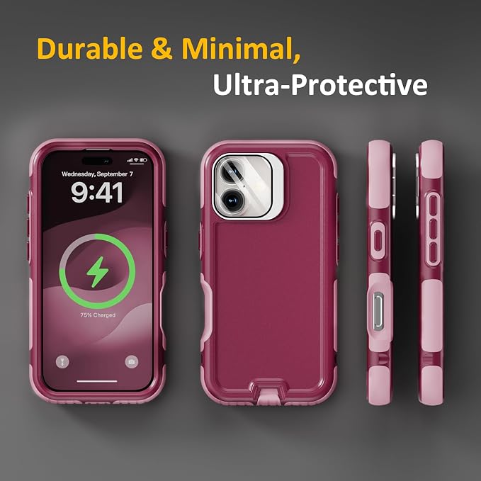 Follaroma Magnetic for iPhone 17 Case with Camera Cover Stand, Purple Pink | Built-in Glass Camera Cover Stand,Compatible with MagSafe,Heavy Duty Shockproof Protective,Military-Grade Anti-DropDual Case - Image 8
