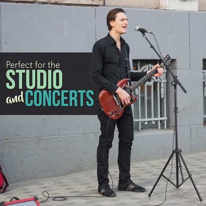 Pyle Heavy Duty Microphone Stand-Height Adjustable from 51.2'' to 78.75'' Inch High w/Extendable Telescoping Boom Arm 29.5'' and Stable Tripod Base-Clutch in T-Bar Adjustment Point PMKS56 - Image 5