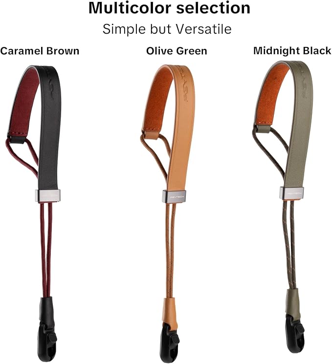PGYTECH Camera Wrist Strap Slim Leather Vintage Style, Quick Release | Anti-Drop Adjustable Hand Strap for Fujifilm/Sony/Nikon/Canon Camera/Phone, Retro Camera Strap Holds 55.1lb, Olive Green - Image 8
