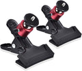 UTEBIT Tripod Camera Clip Clamp, with 360° Swivel Mini Ball Head, Black&Red | 2 Pack Clip Camera Mount Photography Accessories with 1/4'' Screw, Black Spring Clamp for DSLR Video Photoshoot Studio by UTEBIT