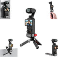Pocket 4/3 Magnetic Mini Tripod Mount, Metal Cage Clamp Frame with Mantis Hook Stand, Cold Shoe＆ 1/4" Screw for DJI Osmo, 180° Adjustable Expansion Adapter Holder for Xtra Muse Accessories by Flymile