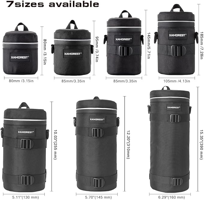 Camera Lens Case Lens Bag Compatible (3.15" x 3.15"(Nylon, Black)) - Image 6