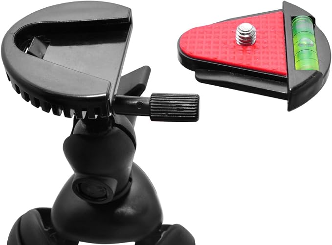 Xit XT12FLXTR 12-Inch Flexible Tripod with Flexible, Wrapable Legs, Quick Release Plate and Bubble Level (Red/Black) - Image 4