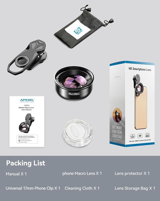 Evil eye 10X Macro Phone Lens Kit for Smartphone with Universal Clip, Professional Macro Photography Lens for iPhone, Samsung and Most of Android Smartphone - Image 8
