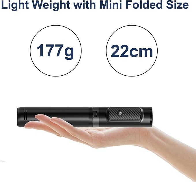 Selfie Stick Tripod with Remote Aluminum Alloy Phone Tripod Bluetooth Remote and 270°Rotation Stand Compatible with iPhone and Android Phone - Image 7