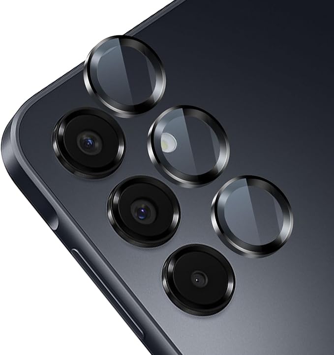 Camera Lens Protector for Samsung Galaxy A16, Black | AR+AF, 9H Tempered Glass, Individual Metal Ring, Anti Glare, Fall Protection, Camera Screen Cover by TENOC
