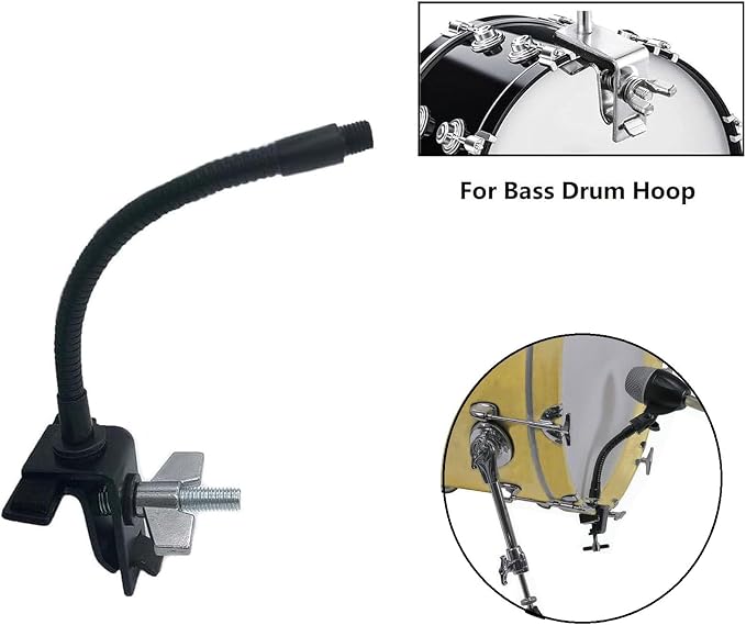 Drum Rim Microphone Clamp Percussion Microphone Mount Attachment for Drum Set Bass Drum Hoop, Drum Microphone Clip Holder with Tension Rod - Image 5