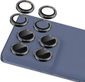 2 Set for Motorola Edge 2025 Camera Lens Protector, 9H Tempered Glass Camera Cover Protector Metal Ring Decoration Accessories (Black) by Unknown