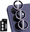 for Samsung Galaxy S26 Camera Lens Protector, Individual Metal Ring Tempered Glass Lens Cover, [Strong Adsorption] Scratch Resistant Ultra-Thin HD Clear Lens Cover, 1 Set-Purple Ring by Btscase