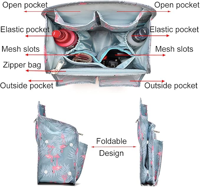 HOYOFO Mini Backpack Organizer Insert, Black, 7.7"L x 4.3"W x 10.6"H, Waterproof Nylon, Fits Small Backpacks - Image 7
