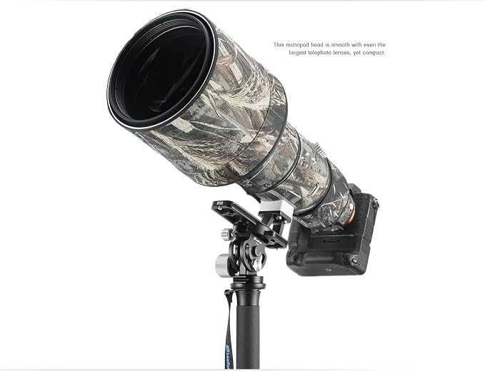 Leofoto MP-284C+VH-10S Monopod and Tilt Head Set, Carbon Fiber, VH-10S Monopod Head, 4 Leg Sections, Arca Compatible (MP-284C+VH-10S Set) - Image 6