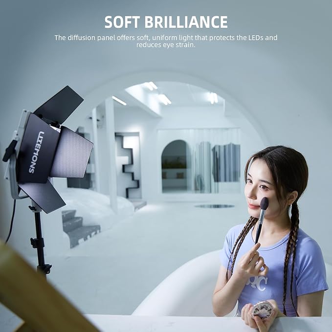 Godox LP600R RGB LED Video Light with Barndoor, 60W 1800K-10000K 9270Lux LED Panel Light with 14 FX Effects APP Control CRI/TLCI 96+ Dimmable 0-100% Studio Soft Light for Photography - Image 7