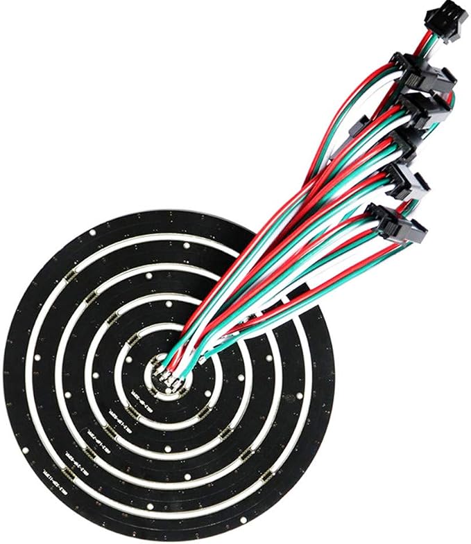 93 LEDs 6 Rings WS2812B 5050 RGB LED Ring Lamp Light Individually Addressable Full Dream Color DC5V with Mini Controller - Image 2