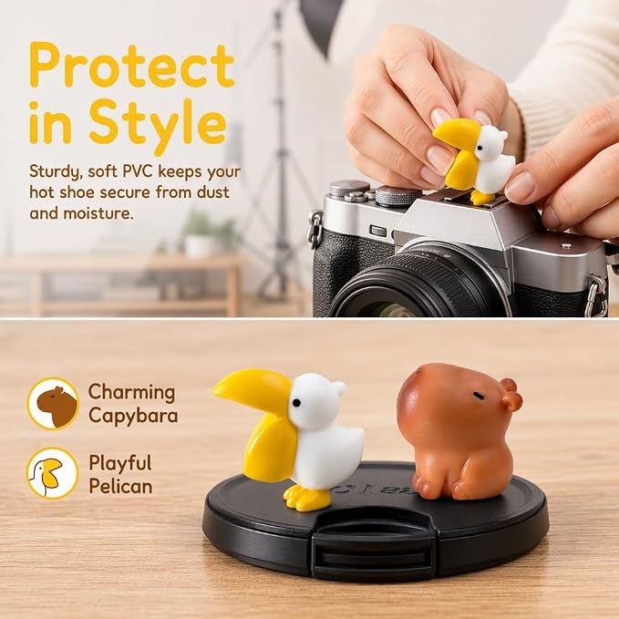 Camera Hot Shoe Cover, Cartoon Hot Shoe Cap, Hot Shoe Protector Compatible with Sony Fujifilm Fuji Canon Nikon Pentax Leical Panasonic (2pcs Goose Capybara) - Image 4