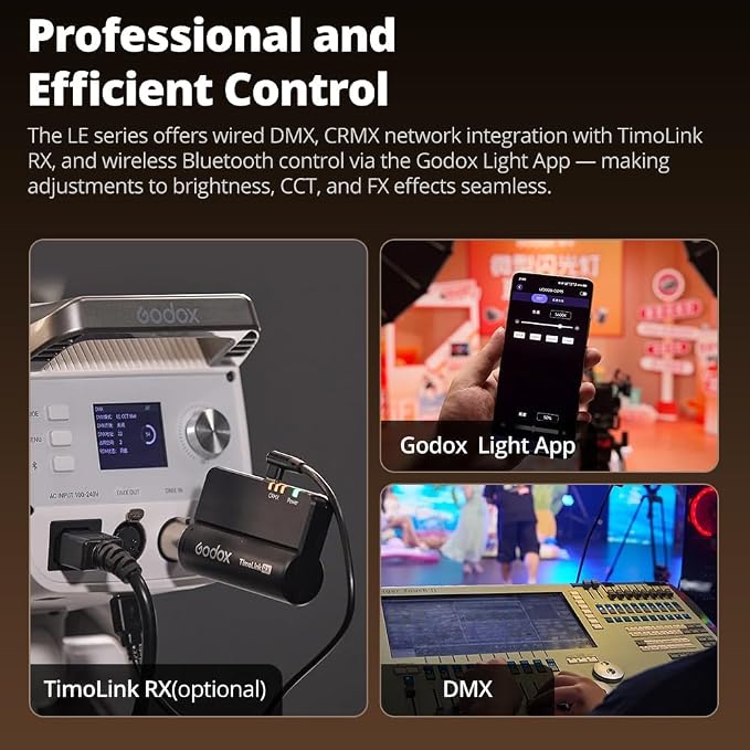 Godox LE200Bi Godox Light 220W Bi-Color LED Video Light | 2800K-6500K,57700 LUX,CRI/TLCI≥98,11 FX,APP Control,for Photography,Live Streaming - Image 6