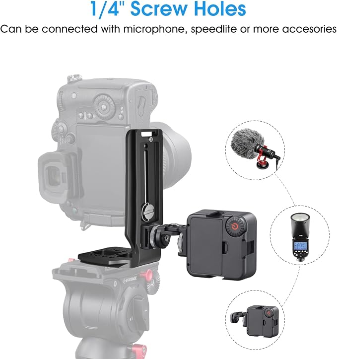 DSLR Camera L Bracket Vertical Horizontal Switching Tripod Quick Release Plate Compatible with Canon Nikon Sony DJI Osmo Ronin Zhiyun Stabilizer Tripod Monopod - Image 5