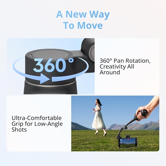 DJI Osmo Mobile 8 + Mic Mini Transmitter (Infinity Black) | Gimbal Stabilizer for phone, AI Native Tracking with Audio & Lighting, 360° Pan Rotation, Built-in Extension Rod & Tripod - Image 4