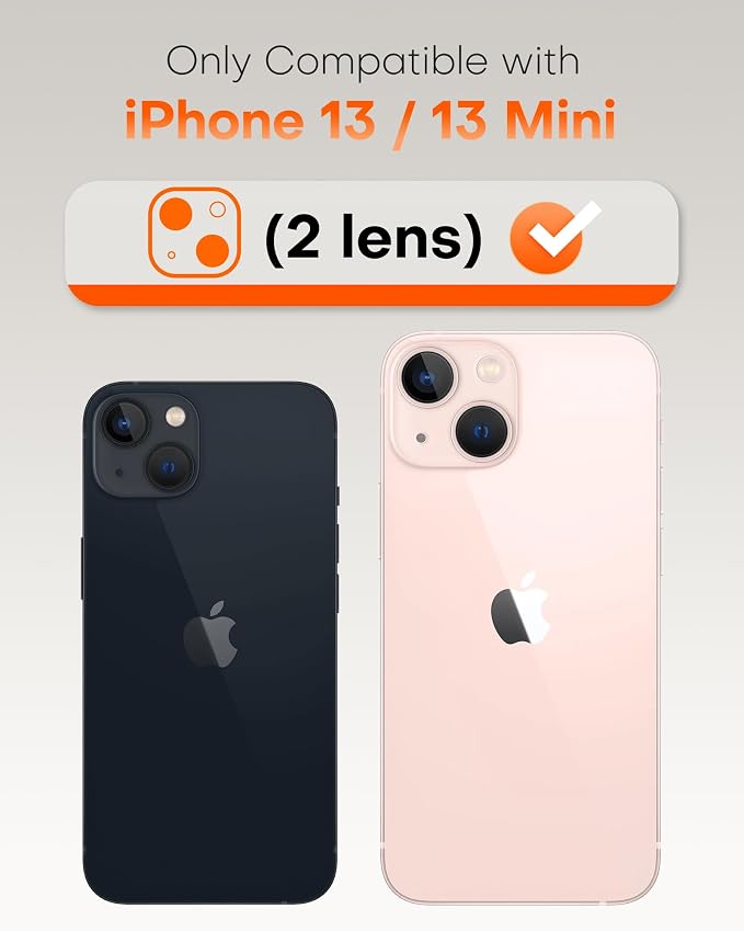 TOCOL Camera Lens Protector for iPhone 13 / iPhone 13 Mini Tempered Glass HD Individual Scratch Resistant Camera Cover Accessories Case Friendly 2 Pack（Light Pink） - Image 2