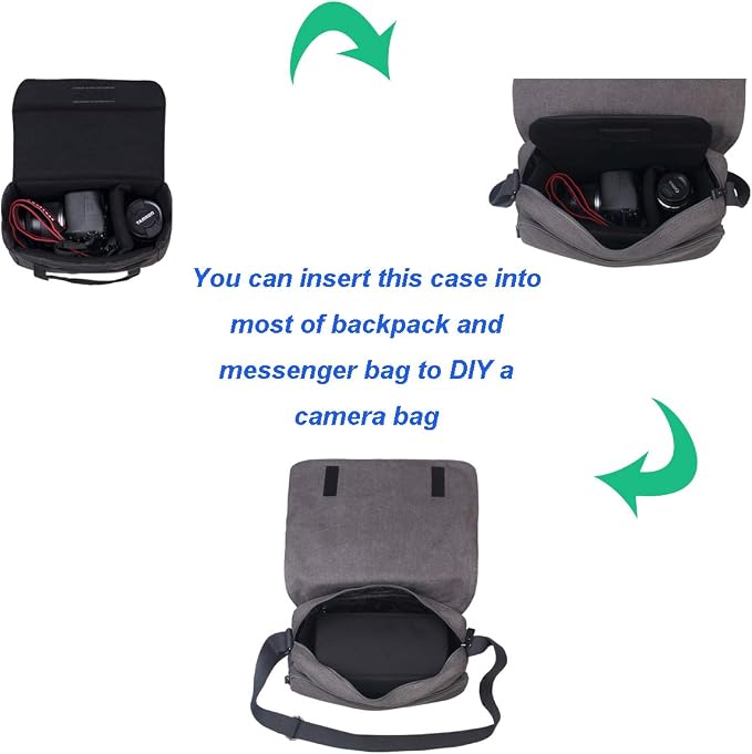 Camera Inserts Lens Padded Insert Liner DSLR SLR Protective Bag Camera Cube Roomy Case Waterproof Foldable pouch for Camera Lens Accessories Sony Canon Nikon Olympus (Black) - Image 5