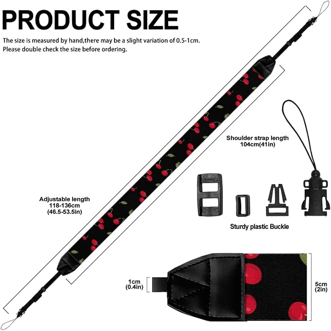 Coldinair Black Adjustable Camera Strap Universal Neck & Shoulder Soft Padded Strap for All DSLR Cameras,Binoculars - Image 6