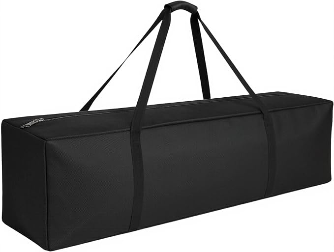 COOLBEBE 56" Sports Duffle Bag - 216L Extra Large Travel Duffel Luggage Bag | Upgrade 2-way Lockable Zippers, Heavy Duty Waterproof Long Duffle Bag for Tent Pole Camping Outdoor Moving (Black 56inch) by COOLBEBE