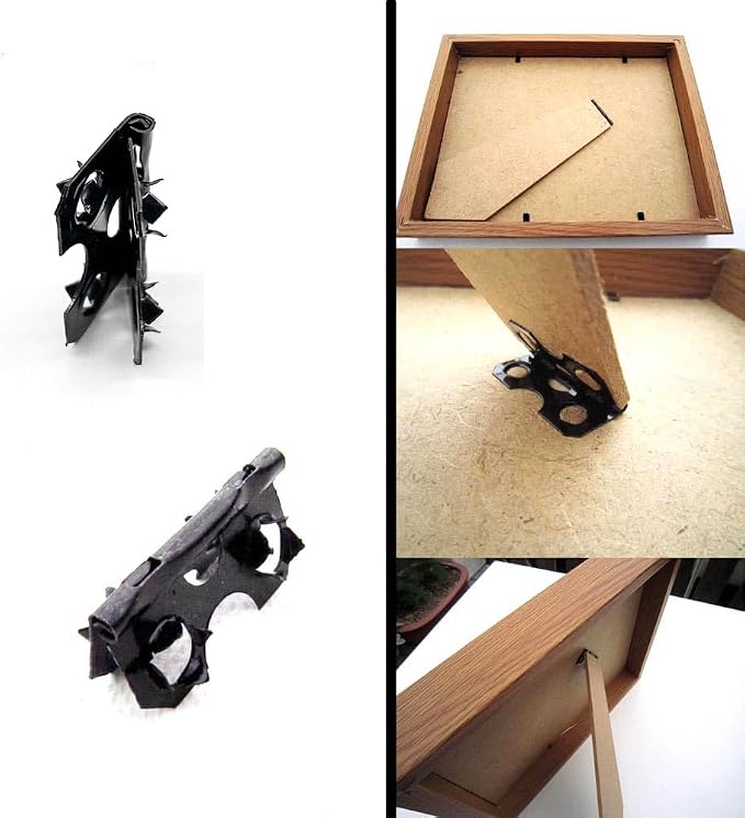 50 Pack Easel Hinge Replacement Picture Frame Back Stand Mounting Bracket Butterfly Hinges for Display Photo Frame Folding Feet Support Cardboard Connector Mount Screw-Free - Image 3