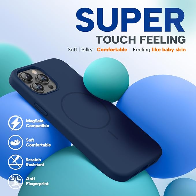Miracase Silicone for iPhone 12 Pro Max Case, Dark Blue | Soft Anti-Scratch Microfiber Lining, Premium Silicone Cover Shockproof Drop Protection Phone Case for 12 Pro Max - Image 4