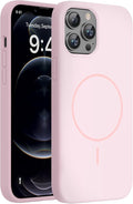 Miracase Silicone & Magnetic for iPhone 12 Pro Max Case, Sand Pink | Compatible with MagSafe, Soft Microfiber Lining, Premium Silicone Case Shockproof Drop Protection Phone Case for 12 Pro Max by Miracase