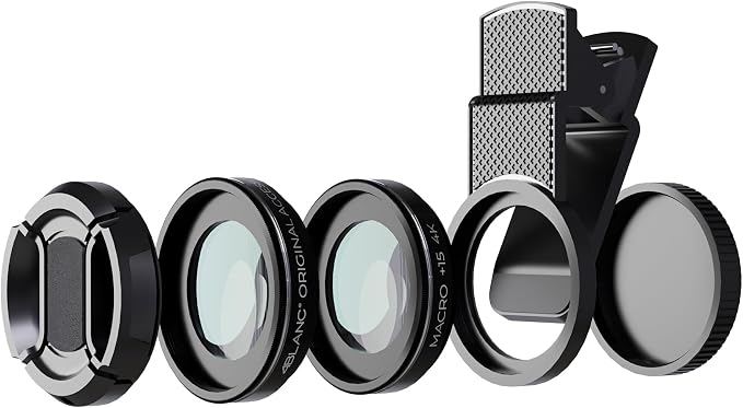 4BLANC® External Macro 20x Video Lens Kit with Mount for Any Smartphone | Compatible with any smartphone. Achieve stunning close-ups with a 20X magnification ratio. by 4BLANC