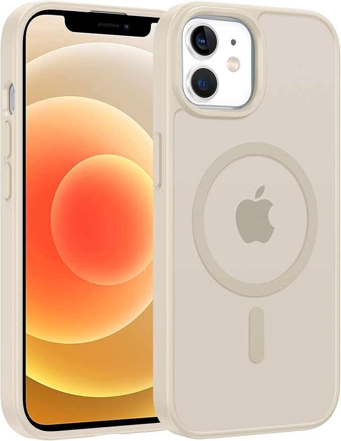 FNTCASE for iPhone 12/iPhone 12 Pro Case Off White: Fit for MagSafe | Translucent Magnetic Camera Protection Slim Cases, 14FT Military Grade Drop Tested, Matte Shockproof Cover by FNTCASE