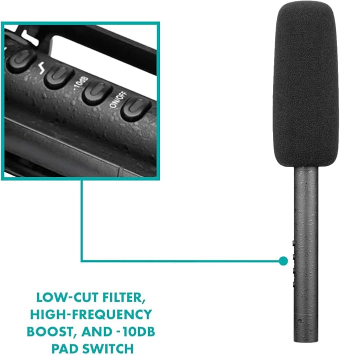 Movo XLR Shotgun Microphone & Boom Pole Kit – Professional Location Sound Recording Bundle with Shotgun Mic and Boompole with Internal XLR Cable for Filmmaking, ENG, and Broadcast Audio - Image 5