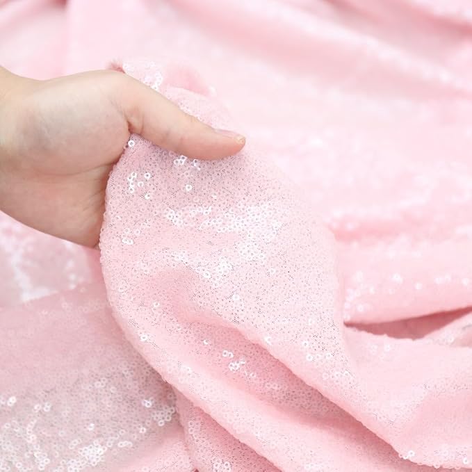 Poise3EHome Pink Sequin Backdrop,8FT x 10FT Sequin Photography Backdrop Curtain for Party Decoration - Image 4